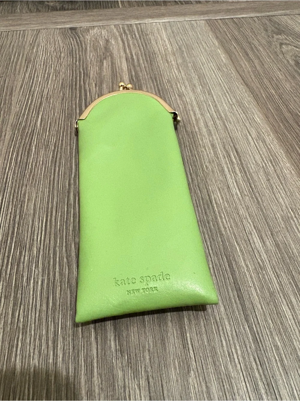 Kate Spade New York Green Kiss-Lock Eyeglasses Case